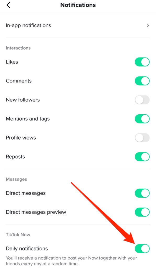 step 2-How to turn on notifications on TikTok Now