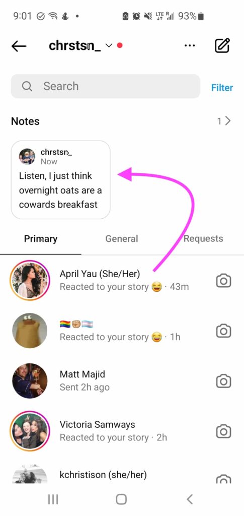 step 1-Instructions for using Instagram Notes- How to use Instagram Notes feature