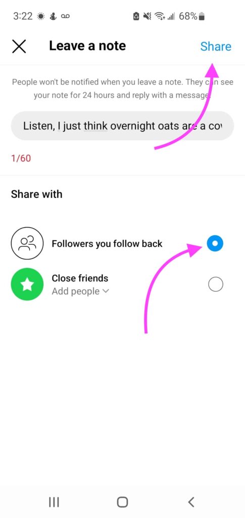 step 2-Instructions for using Instagram Notes- How to use Instagram Notes feature