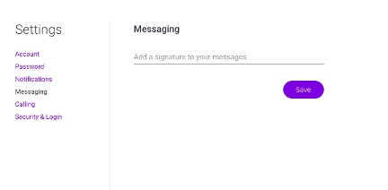 Add your signature in the Messaging section