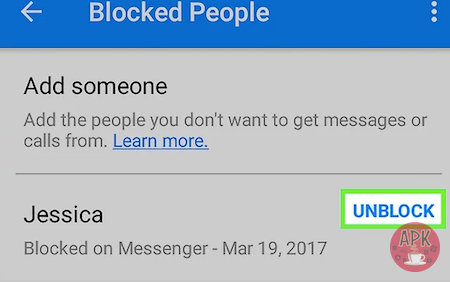 How to unblock someone on facebook messenger - Android , IOS