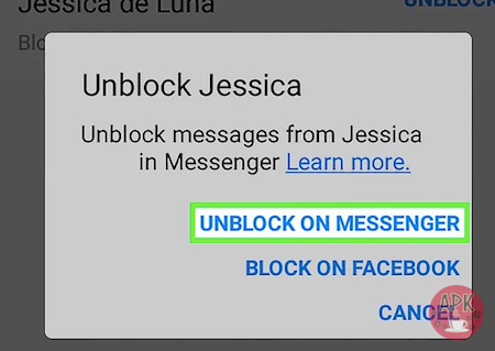 How to unblock someone on facebook messenger - Android , IOS