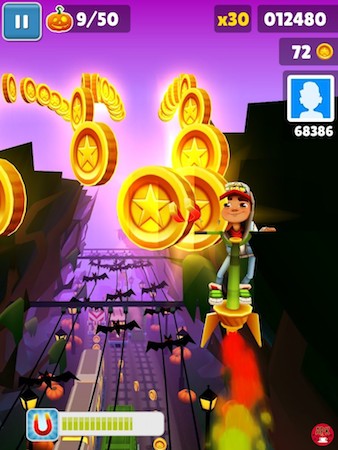 Try to get lots of stars-Instructions to get Subway Surfers high scores