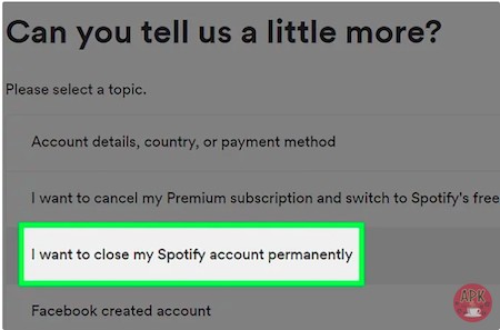 step 3-Spotify tips: Delete account-8 SPOTIFY TIPS FOR NEW USERS