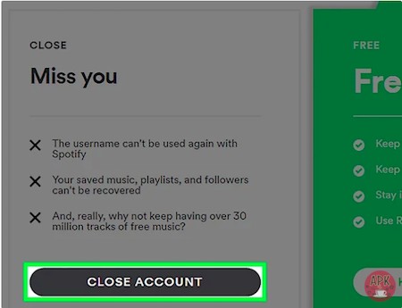 step 4-Spotify tips: Delete account-8 SPOTIFY TIPS FOR NEW USERS
