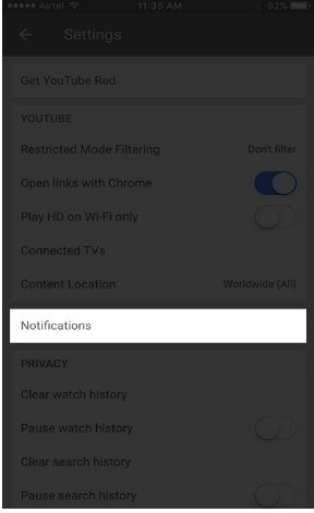 step 3-How to turn off Youtube Notifications on mobile-How to turn off Youtube notifications
