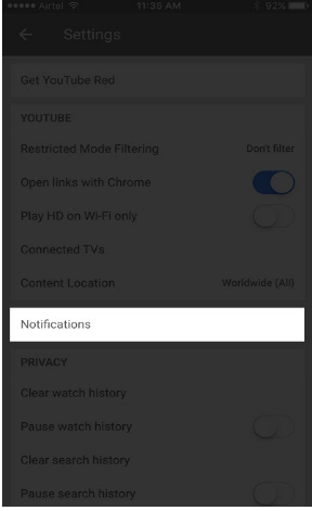 turn off notifications for a particular video on you tube
