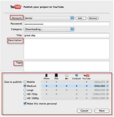 step 8-How to upload iMovie videos to Youtube-How to upload videos to Youtube
