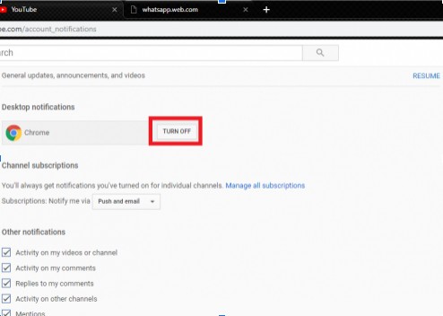 step 4-How To Turn Off Youtube Notifications On Google Chrome-How to turn off Youtube notifications