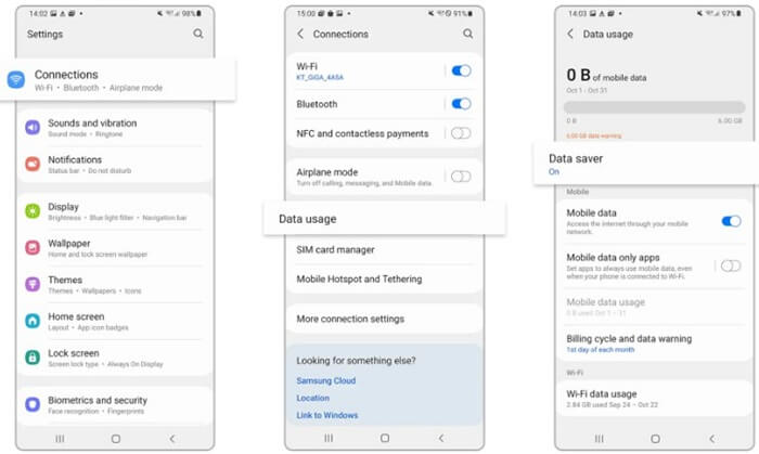 step 2-Monitor mobile data on device- How to save mobile data on Android devices