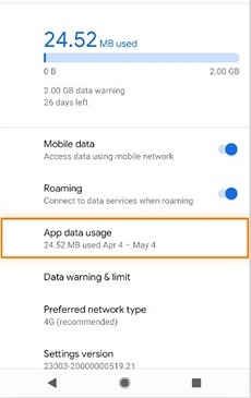 step 3-Limit space-consuming apps- How to save mobile data on Android devices