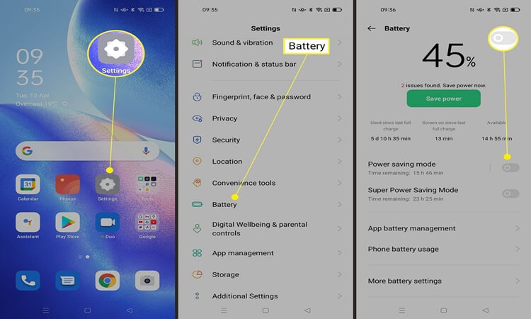 Set battery saver mode for apps- Simple tricks to save your Android phone's battery
