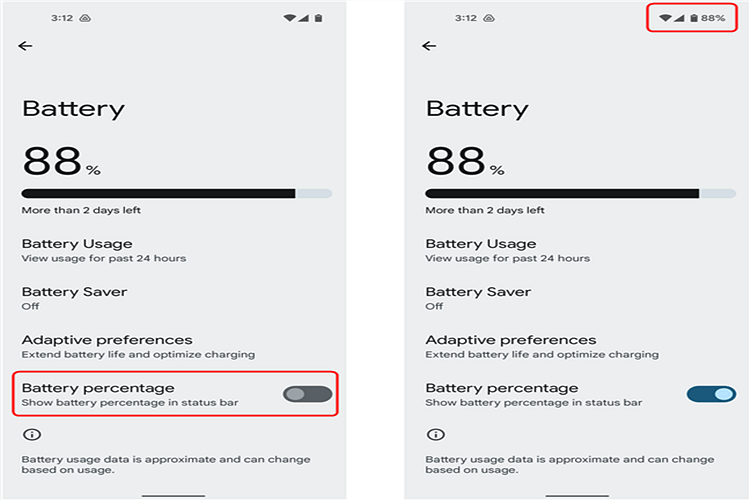 Show battery percentage on the screen- Simple tricks to save your Android phone's battery