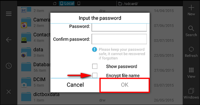 Create an encrypted file or folder with password protection- 10 Things You Didn't Know ES File Explorer Can Do