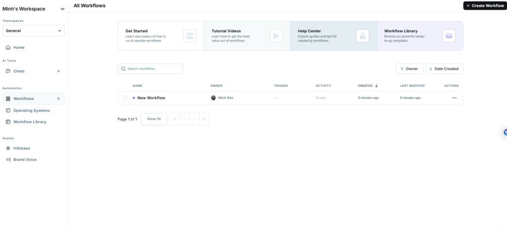 Building Workflows on Copy AI