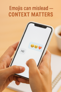 "Emojis can show subtle signals of interest through text messages in dating apps"