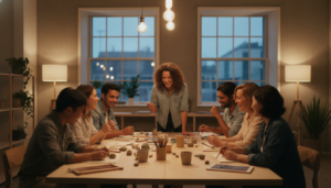 Soft Partying Dating in a calm, activity-based social event where singles connect naturally