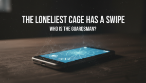 Close-up of a cracked smartphone screen with dating app buttons covered in dust, symbolizing why people ditch dating apps.