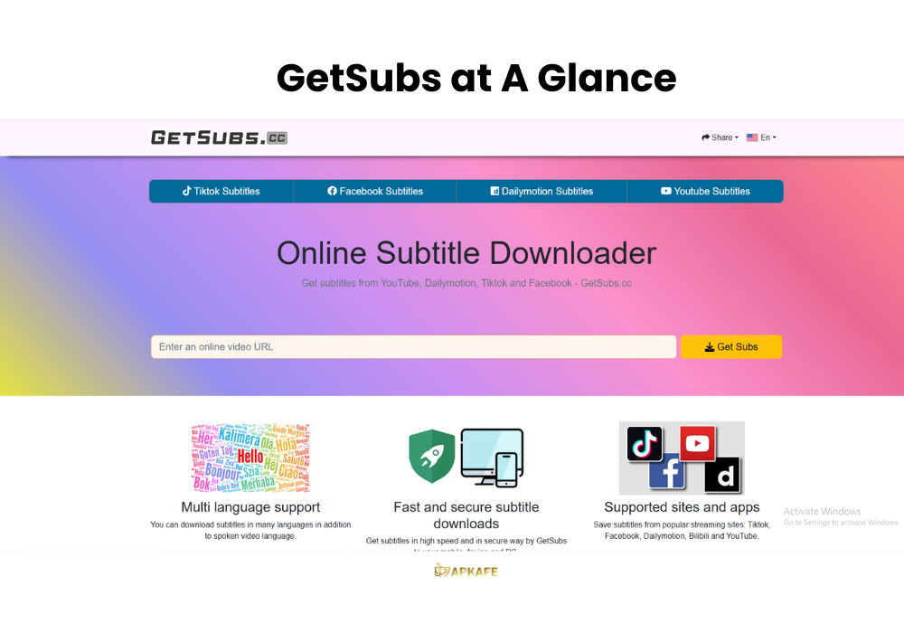 GetSubs web