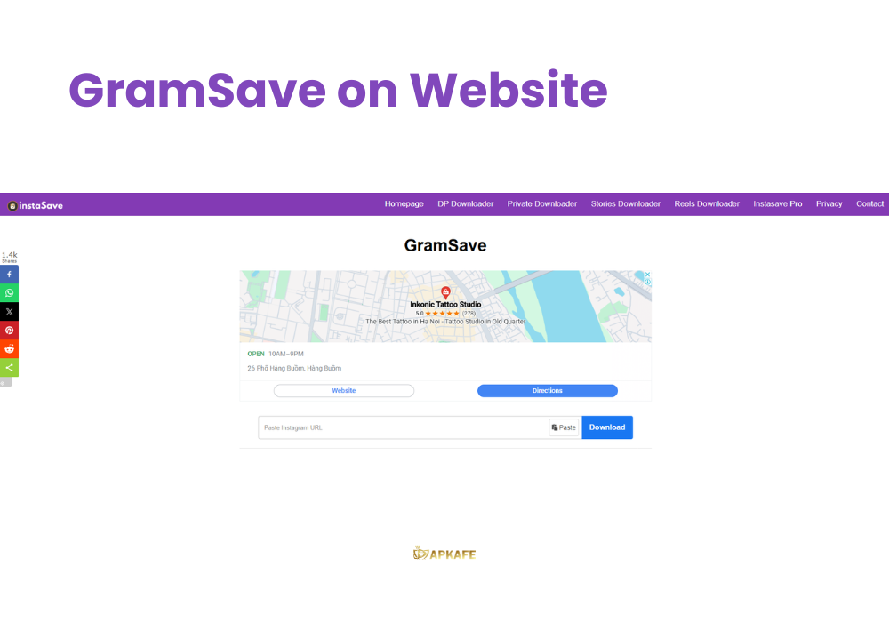 GramSave on Website