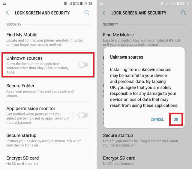 How to install Android App From Unknow Sources