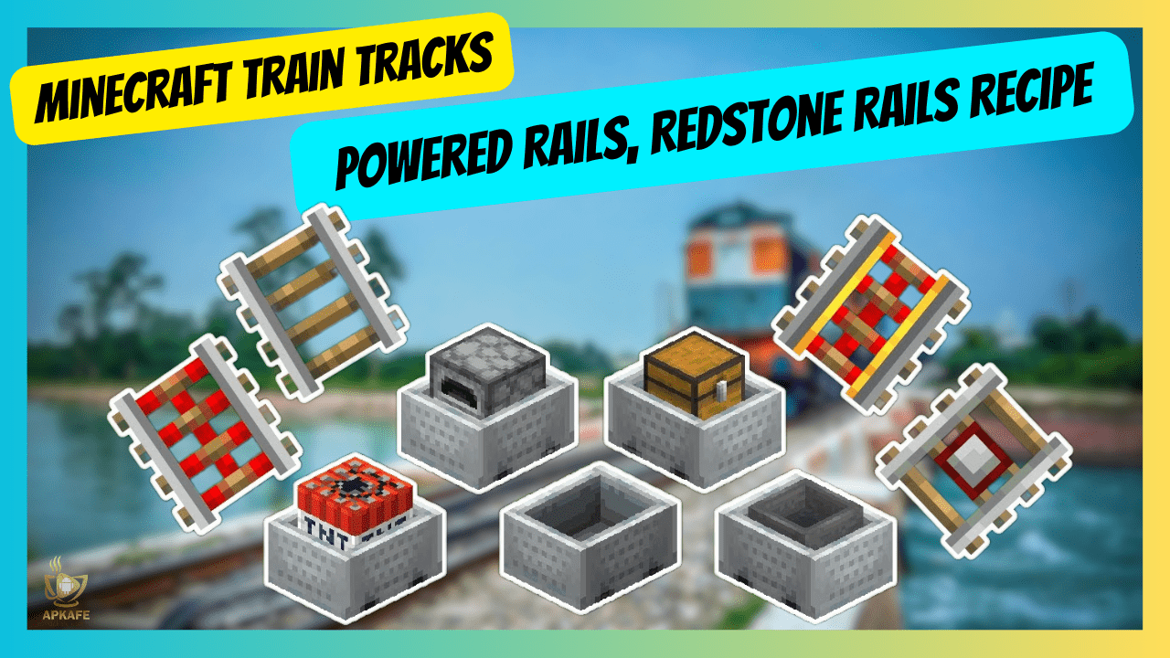 Minecraft Train Tracks – Powered Rails, Redstone Rails Recipe