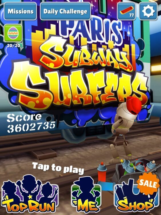 Instructions to get Subway Surfers high scores