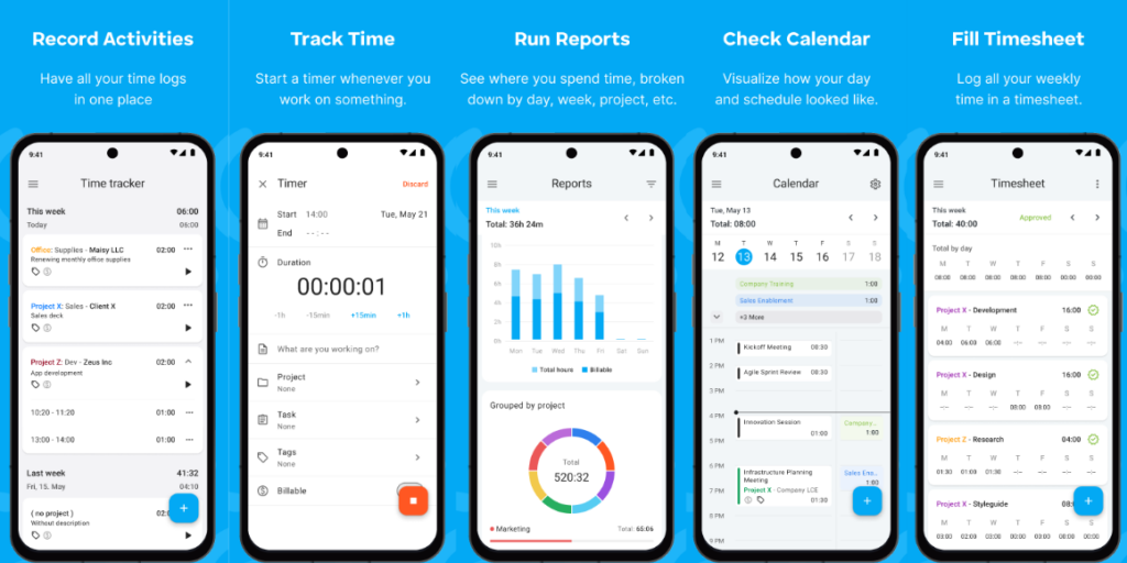 Key Features of Clockify - Time Tracker APK