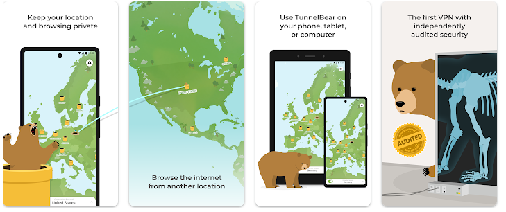 Key features TunnelBear VPN Apk