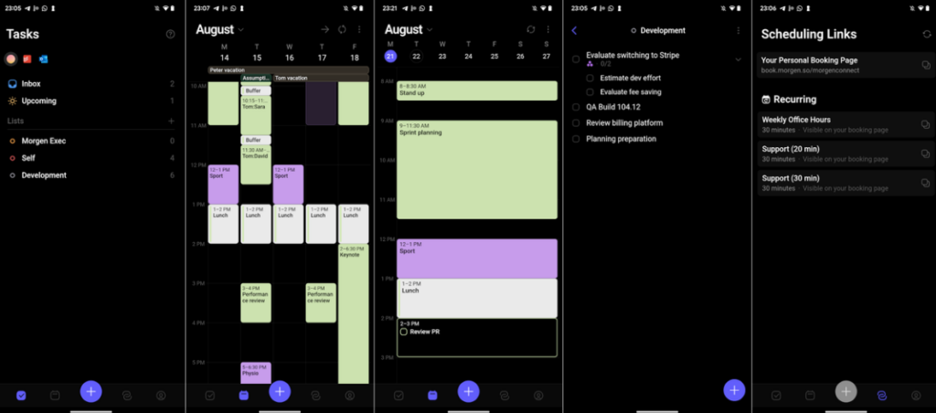 Key features of Morgen Calendar & Task Manager APK