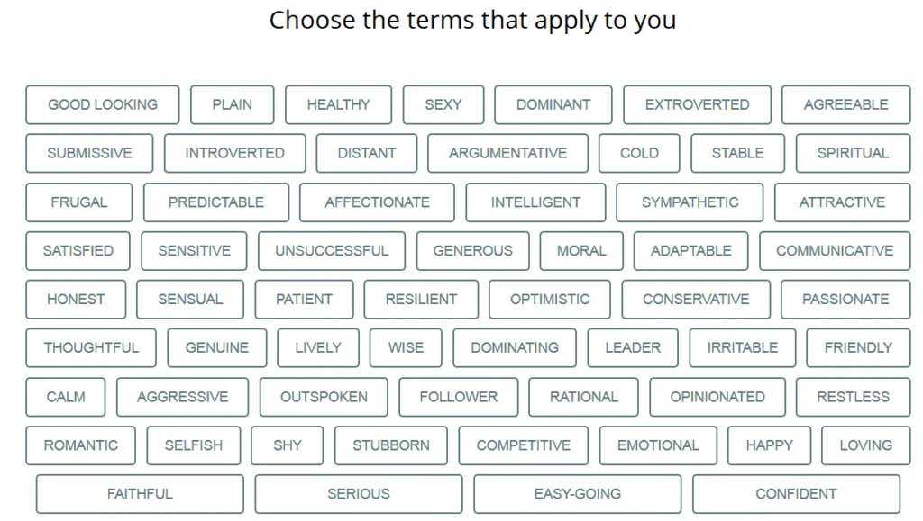 Personality Test of Silver Singles