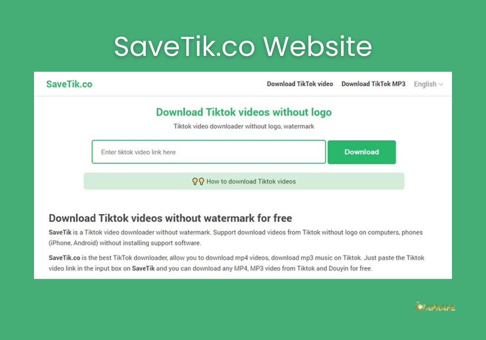 SaveTik.co Website tool