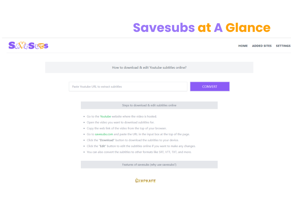 Savesubs web