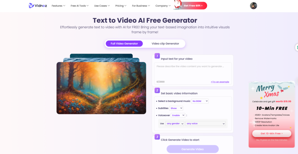 Vidnoz: Text-to-Video Feature