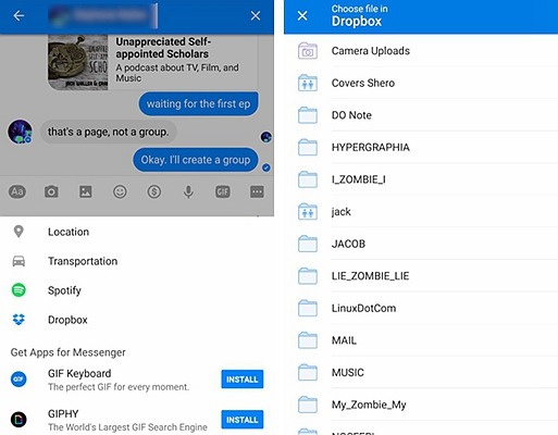 Transfer the files- 23 tips and tricks for Facebook Messenger that you may not know