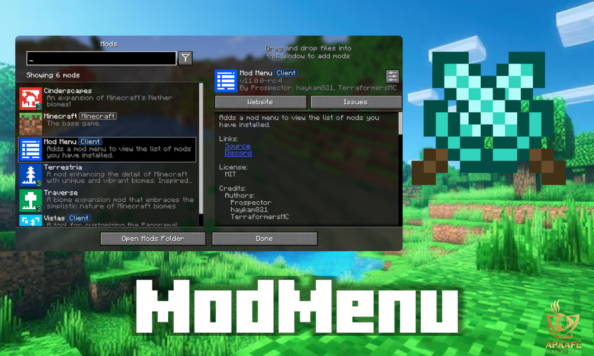 Minecraft mod menu - apkafe