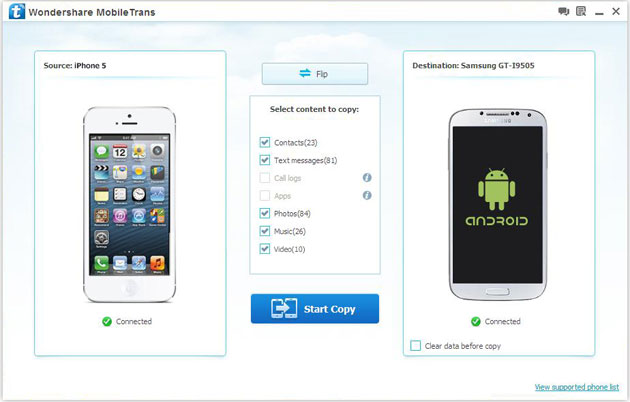 step 2-How to transfer file between Android and iPhone-How to Android file transfer
